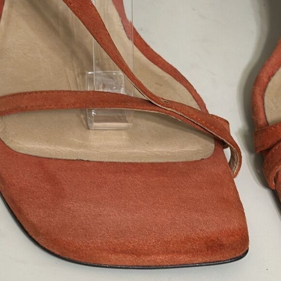 Frame Le Braxton Leather Heel Burnt Orange US 10 Strappy Sandal Fall - Picture 10 of 14